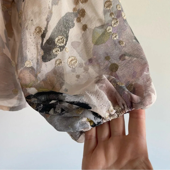 BTFL-Life pink metallic long sleeve blouse size small - Picture 5 of 9